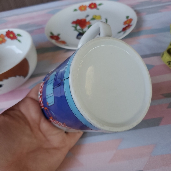 fred roberts company vintage 3 piece stackable little boy farm dish set vintage - Picture 5 of 8